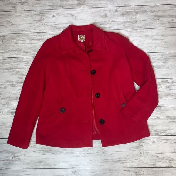 JM Collection Jackets & Blazers - JM Collection Red Jacket Size PM